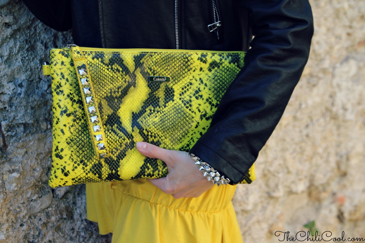 alessia milanese, thechilicool,it's only rock&roll con un abito giallo e borchie a profusione, fashion blog, fashion blogger alessia milanese, thechilicool,it's only rock&roll con un abito giallo e borchie a profusione, fashion blog, fashion blogger