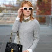 alessia milanese, thechilicool, fashion blog, fashion blogger,un maglione grigio e leggings in ecopelle