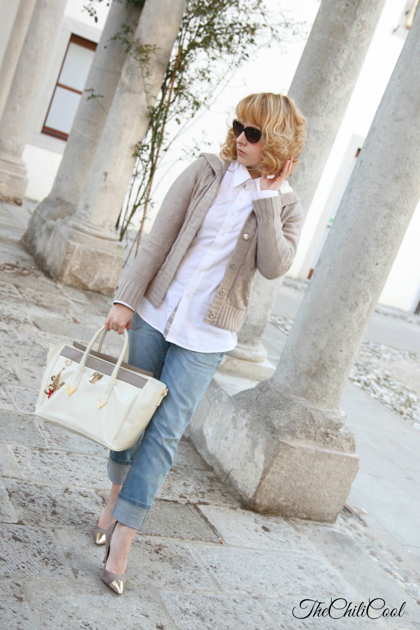 Cardigan e boyfriend jeans: easy outfit del venerdì, alessia milanese, thechilicool, fashion blogger, fashion blog 