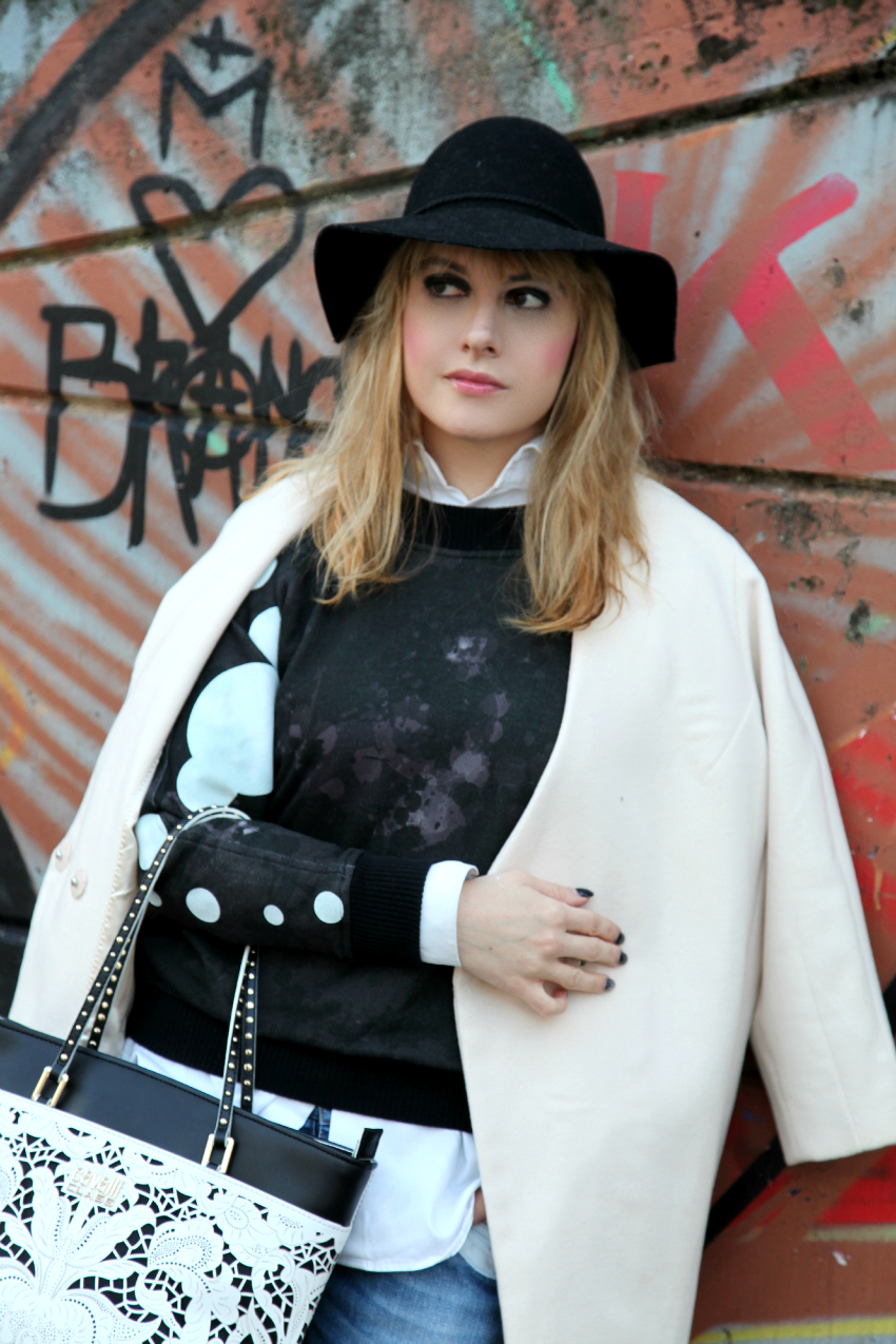 Bianco inverno ed un cappello, alessia milanese, thechilicool, fashion blog, fashion blogger, borsa cavalli class wear2go