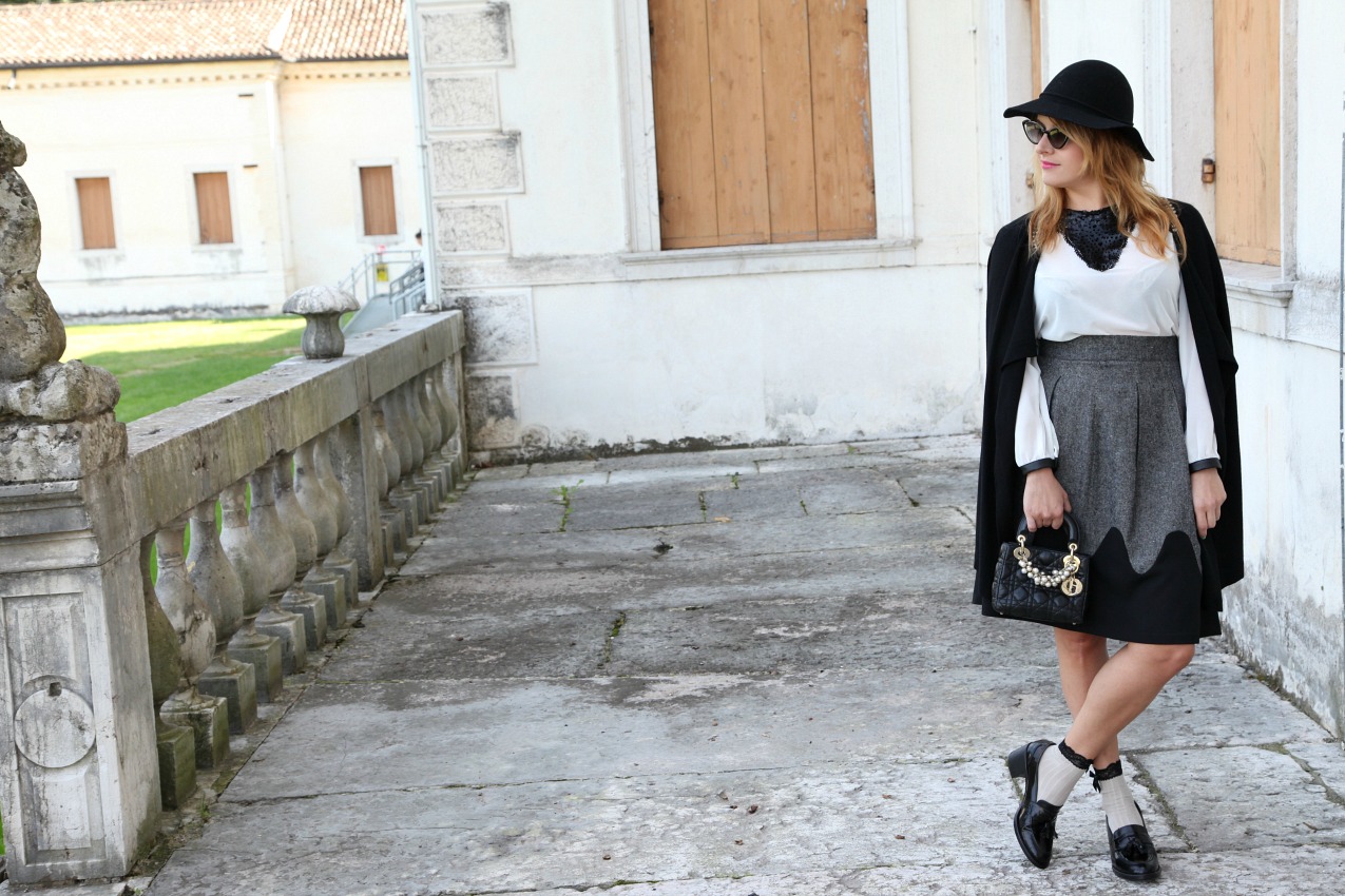 Scent of black: gonne romantiche, tacchi e fiocchi, alessia milanese, thechilicool, fashion blog, fashion blogger, lady dior bag, deichmann italian blogger collection